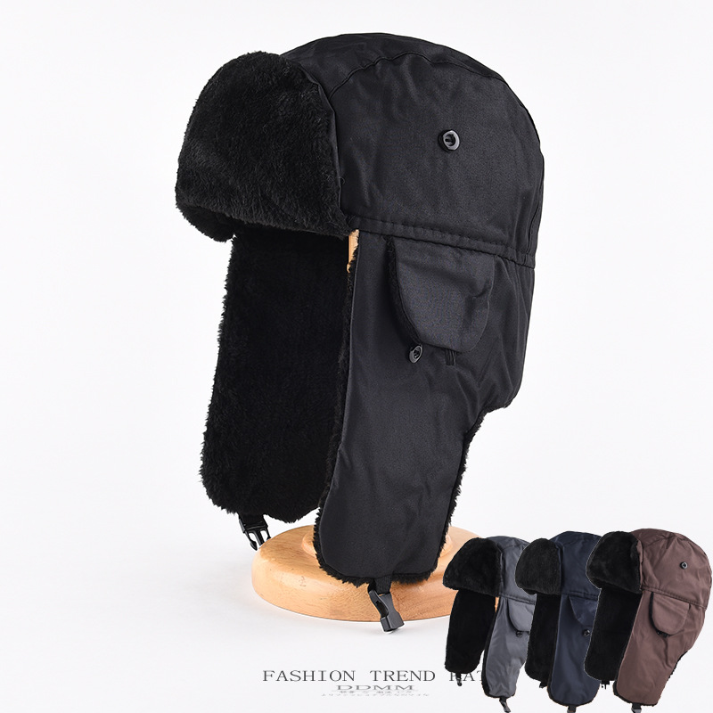 Trapper Hat Ear Flap - メンズ冬用防寒ウシャンカトラッパーハット、ロシア風イヤーフラップキャップ、防寒・保温性に優れたアウトドア用帽子