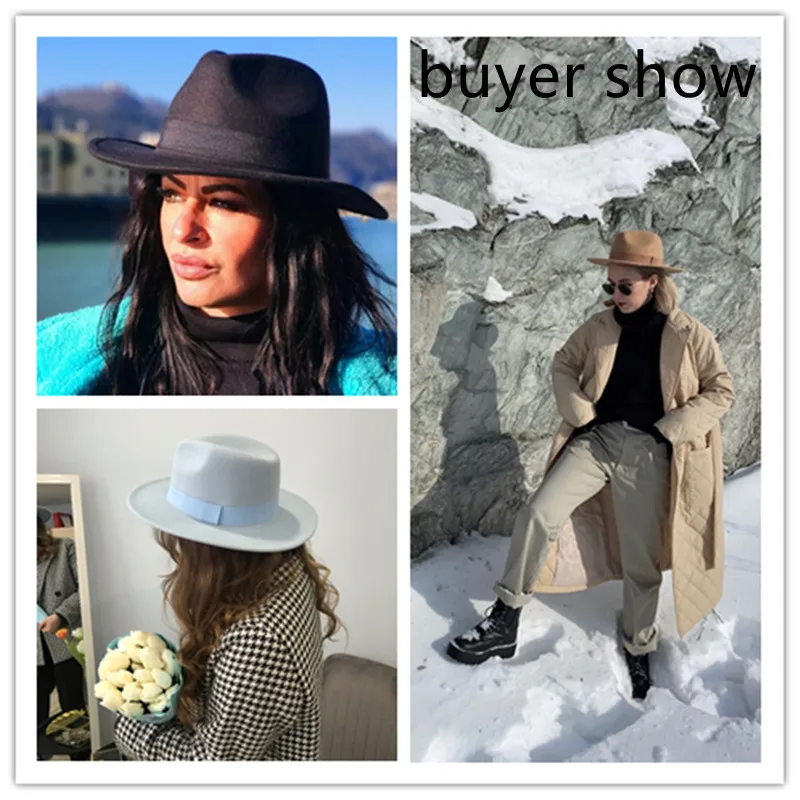 フェドラハット 女性用冬用帽子 リボンバンド付き メンズハッ - Fedora Hat Wool のレビューと価格