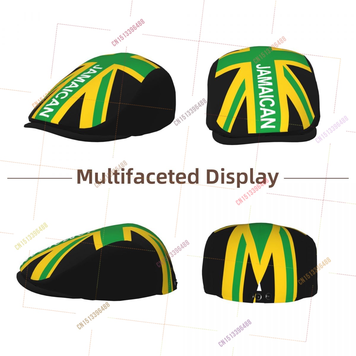ジャマイカ英国国旗柄男女兼用フラットアイビーガツビーニュース - Newsboy Cap Ivy のレビューと価格