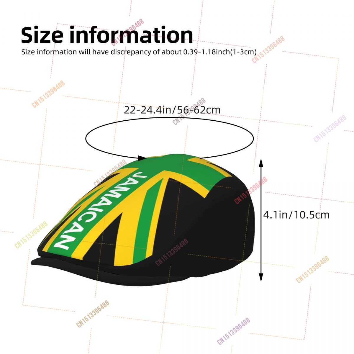 ジャマイカ英国国旗柄男女兼用フラットアイビーガツビーニュース - Newsboy Cap Ivy のレビューと価格