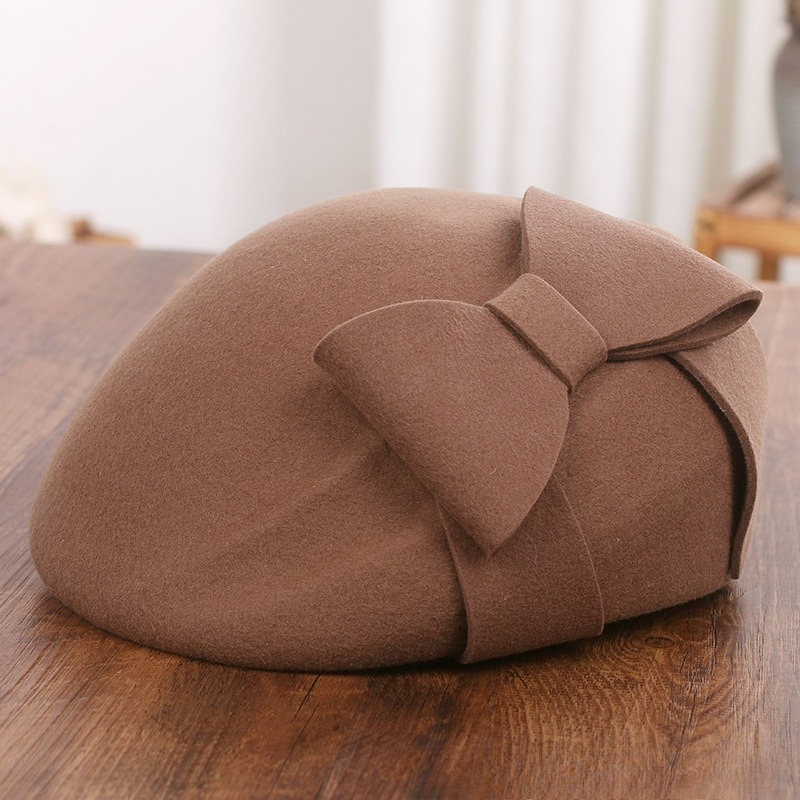 フランスのエレガントなメッシュボウウールベレー帽女性用ソフト - Beret French Wool のレビューと価格