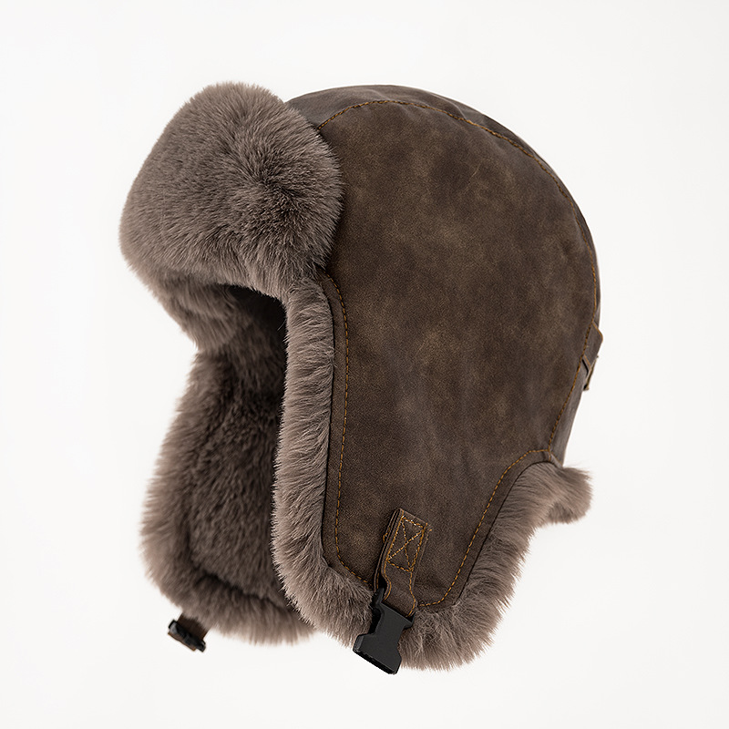 メンズ冬用レトロレザーハット トラッパー アビエーター トロ - Trapper Hat Ear Flap のレビューと価格