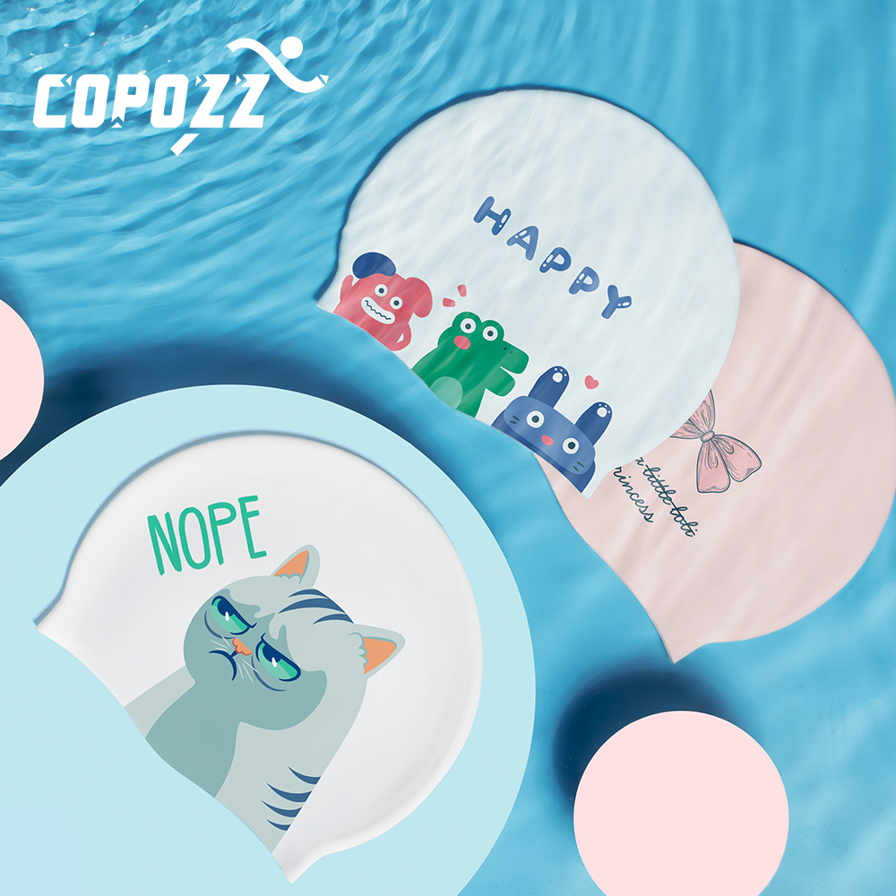COPOZZ ウォータースポーツ女性男性水泳キャップ耳保護ロ - Swim Hat Silicone のレビューと価格