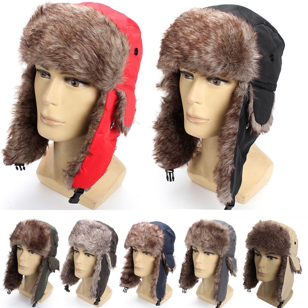 暖かい冬用ファー耳当て付きスキーハット 男女兼用 トラッパー - Trapper Hat Ear Flap のレビューと価格