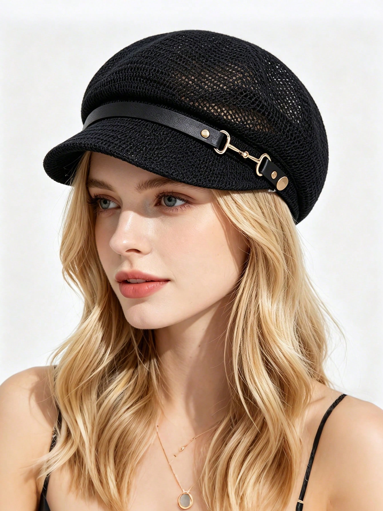 女性用中空通気性八角形ベレー帽、春夏用日よけバイザーハット、 - Visor Sun Hat のレビューと価格