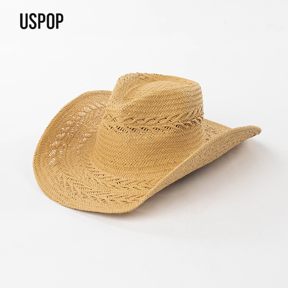 USPOP 女性夏用ストローカウボーイハット手織り紙ストロー - Cowboy Hat Straw のレビューと価格