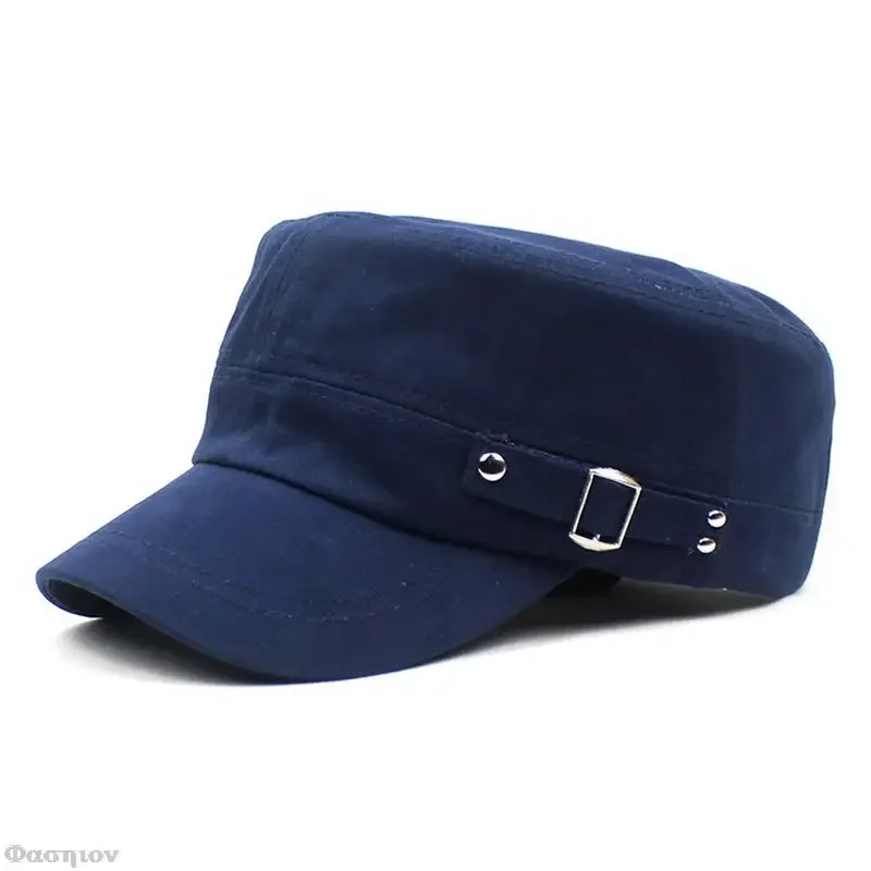 男性と女性のための綿のフラットトップ,アーミーヘッドギア,調 - Snapback Hat Flat のレビューと価格