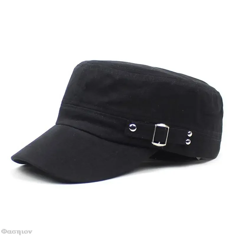 男性と女性のための綿のフラットトップ,アーミーヘッドギア,調 - Snapback Hat Flat のレビューと価格